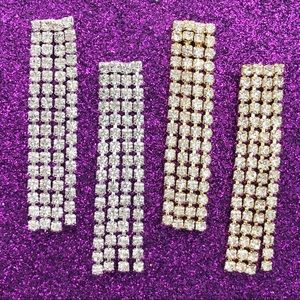 🍀 4 Strand Rhinestone Swing Earrings
